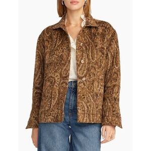 Robert Graham Camille Leopard Print ButtonFront Long Sleeve Collared Jacket $598